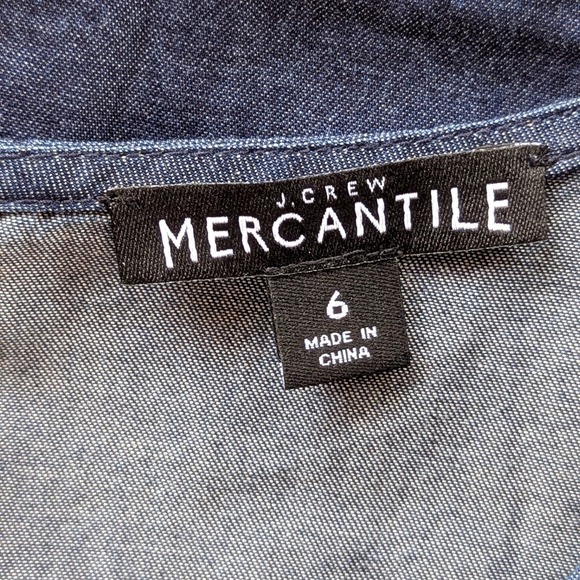 J.Crew Denim Chambray Ruffle Sleeveless Top Blue Sz 6 - Picture 5 of 5